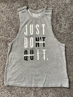 Nike Gray Graphic Tank Top with White Print